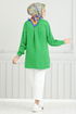 From The Side Lacquered Tunic 400EVO1065-M Benetton Green - Thumbnail