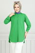 From The Side Lacquered Tunic 400EVO1065-M Benetton Green - Thumbnail