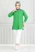 From The Side Lacquered Tunic 400EVO1065-M Benetton Green - Thumbnail