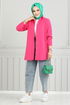 From The Side Lacquered Tunic 400EVO1065-M Fuchsia - Thumbnail