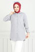 From The Side Lacquered Tunic 400EVO1065-M Grey - Thumbnail