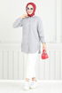 From The Side Lacquered Tunic 400EVO1065-M Grey - Thumbnail