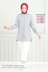 From The Side Lacquered Tunic 400EVO1065-M Grey - Thumbnail