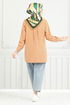 From The Side Lacquered Tunic 400EVO1065-M Latte - Thumbnail