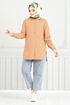 From The Side Lacquered Tunic 400EVO1065-M Latte - Thumbnail
