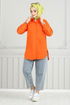 From The Side Lacquered Tunic 400EVO1065-M Orange - Thumbnail