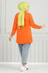 From The Side Lacquered Tunic 400EVO1065-M Orange - Thumbnail