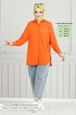 From The Side Lacquered Tunic 400EVO1065-M Orange - Thumbnail