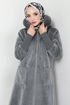 Fur Detailed With Pockets Cap EMO7523-M Anthracite - Thumbnail