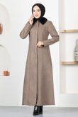END - Furred Stamp Coat END5563 Brown