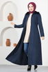 Furred Stamp Coat END5563 Navy blue - Thumbnail