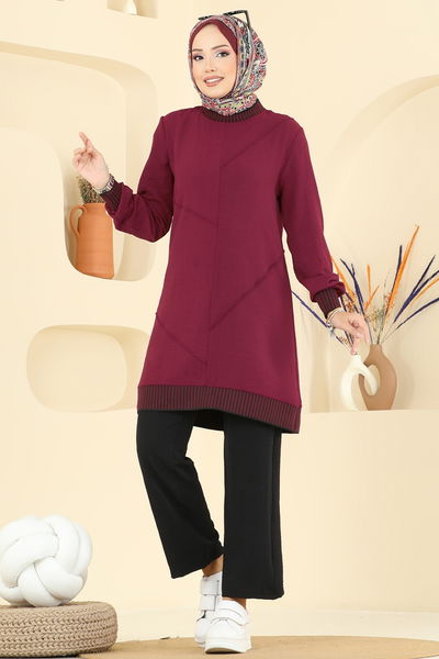 S.L. - Garni Detay Aerobin Takım 2635SL432-MS Bordo&Siyah - 406747