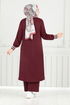 Garni Detay İkili Takım 9148PL940-M Bordo - Thumbnail