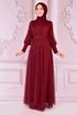 Gauze Dress Burgundy ASM2457 - Thumbnail