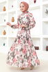 Gemustert Kleid MSL6092 Rose Kurusu - Thumbnail