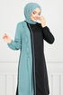 Gerippe Details Hijab Yakim 9118PL940-M Schwarz & Mint - Thumbnail