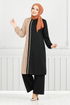 Gerippe Details Hijab Yakim 9118PL940-M Schwarz & Vision - Thumbnail