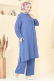 T.R.T. - Gizli Düğmeli Tesettür Takım 1974TRT545-MS İndigo