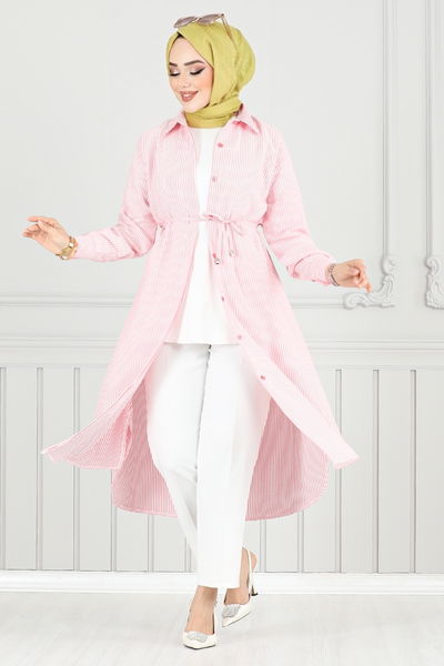 MRV H.B.S. - Gizli Düğmeli Tunik 3106HBS932-M Kırmızı