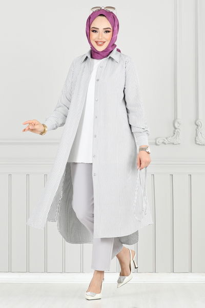 MRV H.B.S. - Gizli Düğmeli Tunik 3106HBS932-M Siyah