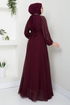 Griffe Gestickt Abendkleid 6089LPN909-M Mürüm - Thumbnail