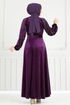 Griffe Stein Samt Abendkleid 2014EFY931-M Purpur - Thumbnail