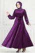 Griffe Stein Samt Abendkleid 2014EFY931-M Purpur - Thumbnail