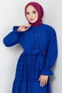 Halb Knopfleiste Hijab Kleid 2448HBS932-M Saks - Thumbnail