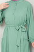Half Buttoned Up Bürümcük Dress 402DVL897-M Mint - Thumbnail