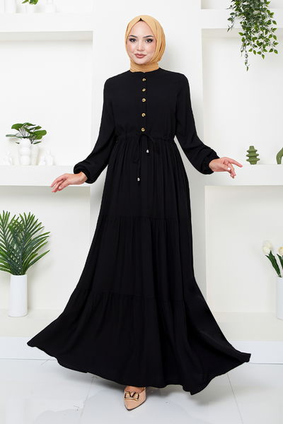 MRV B.G.S. - Half Buttoned Up Dress 2350BGS895-M Black