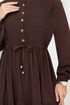 Half Buttoned Up Dress 2350BGS895-M Coffee - Thumbnail