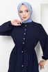 Half Buttoned Up Dress 2350BGS895-M Laci - Thumbnail