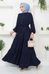 Half Buttoned Up Dress 2350BGS895-M Laci - Thumbnail