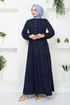 Half Buttoned Up Dress 2350BGS895-M Laci - Thumbnail