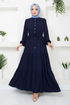 Half Buttoned Up Dress 2350BGS895-M Laci - Thumbnail