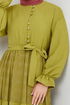 Half Buttoned Up Hijab Dress 2448HBS932-M Oil Green - Thumbnail