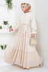 Half Buttoned Up Hijab Dress 2448HBS932-M The Stone - Thumbnail