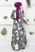 Half Buttoned Up Viscose Dress 2250BGS895-M The Stone - Thumbnail