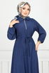 Half Zippered Karin Dress 2523HBS932-M Laci - Thumbnail