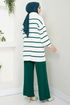 Half Zippered Knitwear Team 5002KLN1035-M Emerald - Thumbnail