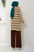 Half Zippered Knitwear Team 5002KLN1035-M Latte&Coffee - Thumbnail