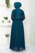 Handles Embroidered Evening dress 6089LPN909-M Oil - Thumbnail