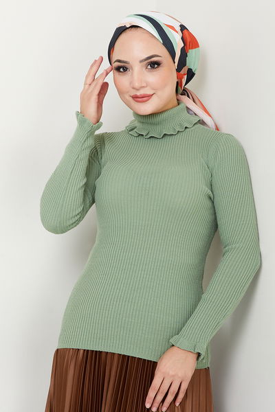 MRV K.L.N. - Handles Frilly Sweater 7002KLN1035-M Mint