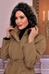 Hooded Coat Cream MISS14807 - Thumbnail