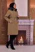 Hooded Coat Cream MISS14807 - Thumbnail