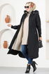 Hooded Coat EMO7010 Black - Thumbnail