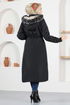 Hooded Coat EMO7010 Black - Thumbnail