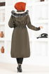 Hooded Coat EMO7010 Khaki - Thumbnail