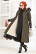 Hooded Coat EMO7010 Khaki - Thumbnail