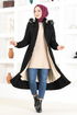 Hooded Coat EMO7023 Black - Thumbnail